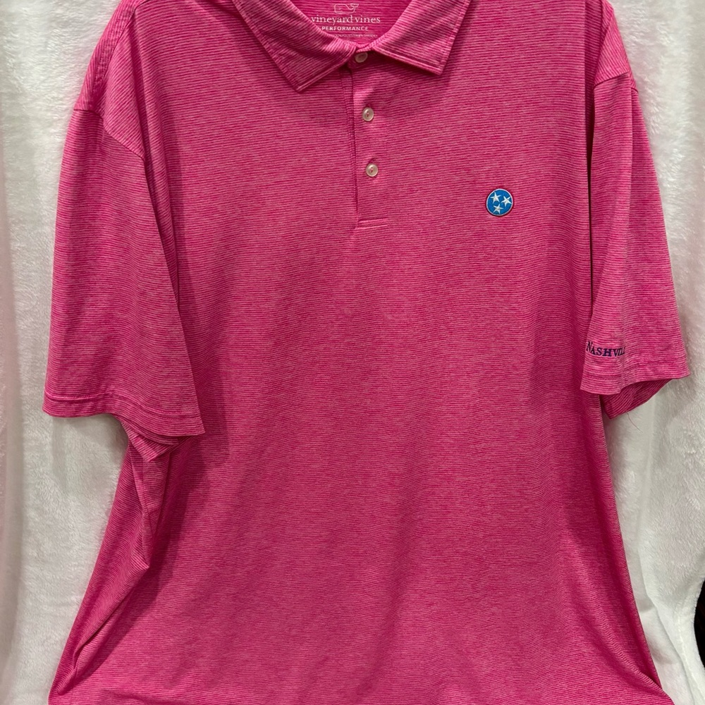 Vineyard vines Men's Pink Nashville‎ Polo Shirt size XXL